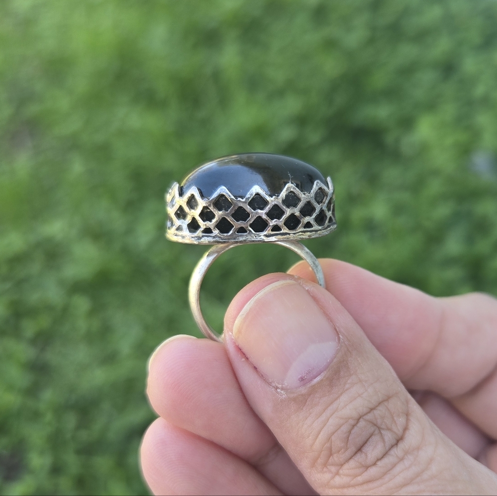 Moon and Stars sterling silver ring 💍✨ Artisan jewelry OOAK size 7 ETSY - Picture 4 of 8